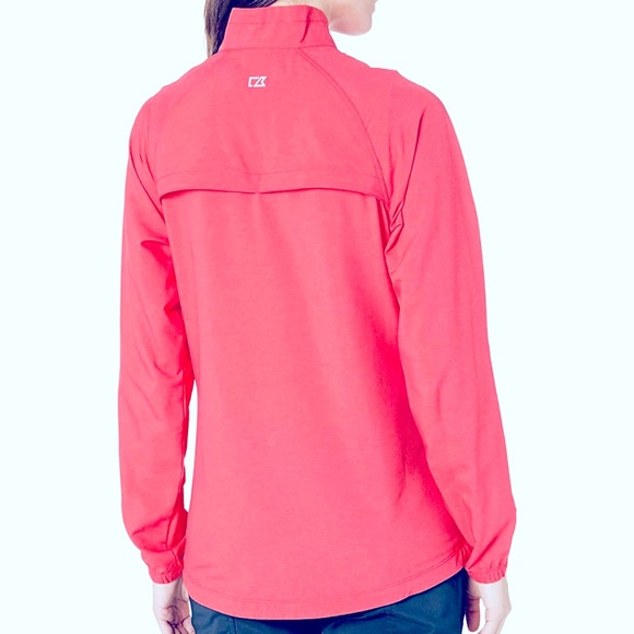 Cutter & Buck Women's Cb Weathertec L/s Jackie 3/4 Zip Pullover Rain Windbreaker - Picture 2 of 10